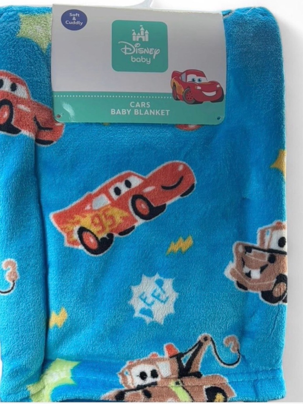 Disney Blue Lightning McQueen & Tow Mater Plush Baby Throw